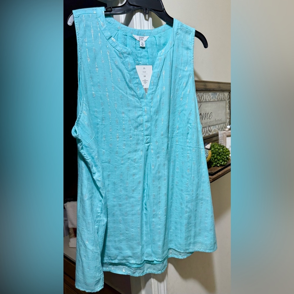 Belk Turquoise Sleeveless Blouse